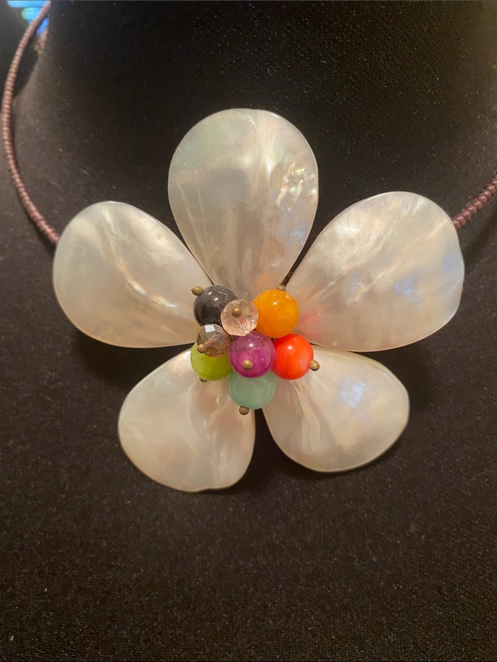 Mother of pearl necklace.